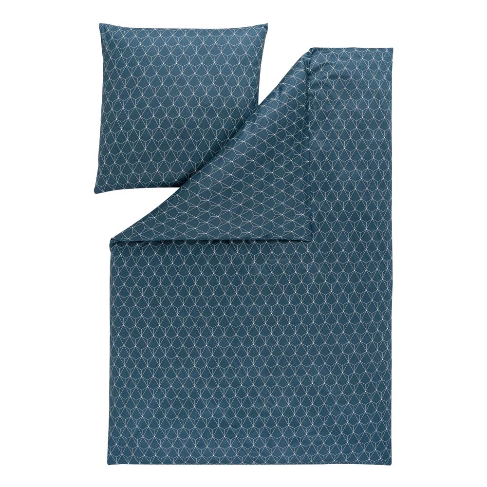 Estella Bettwäsche Tizian 6870 - Navy 655/Silber 820