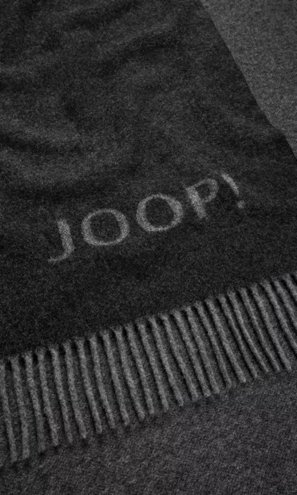 JOOP! Wohndecke Fine-Doubleface Fransenplaid graphit-schiefer/creme-natur