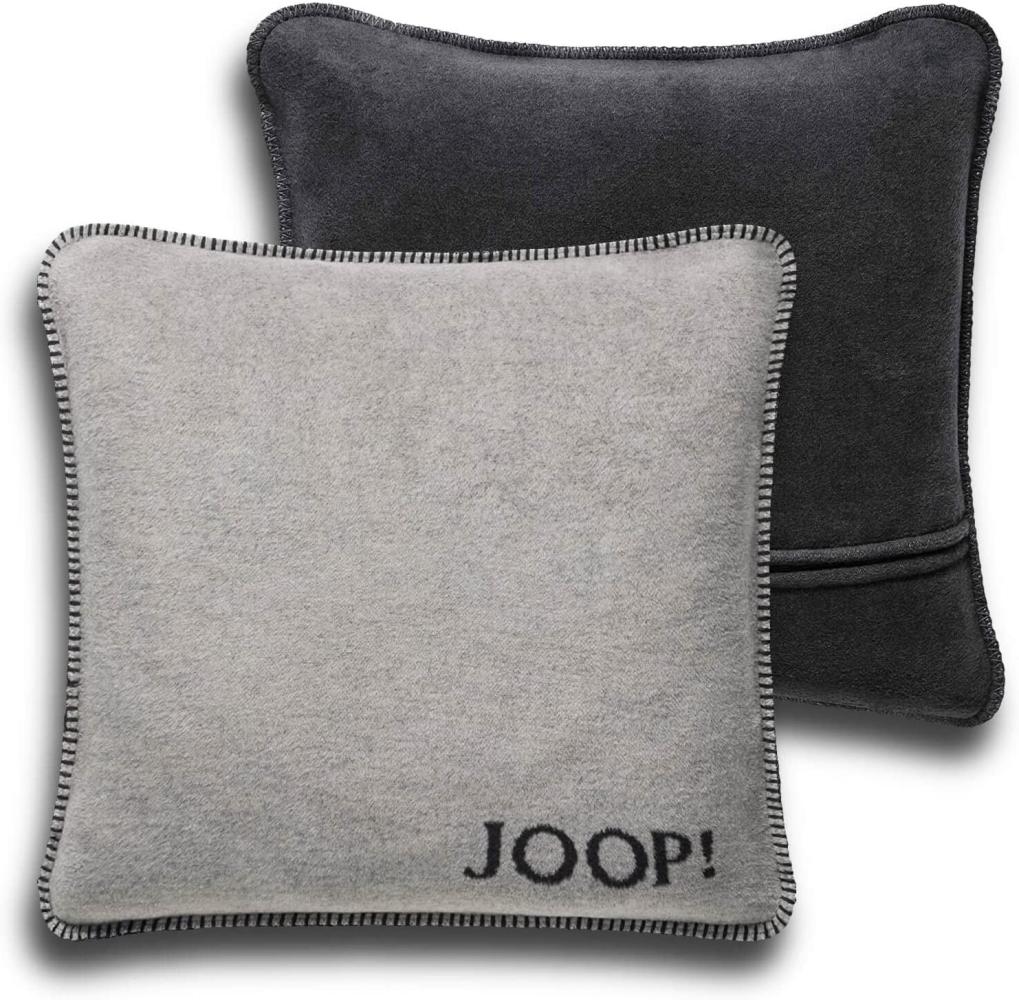 JOOP! Zierkissen Uni-Doubleface grau-anthrazit/violett-schiefer