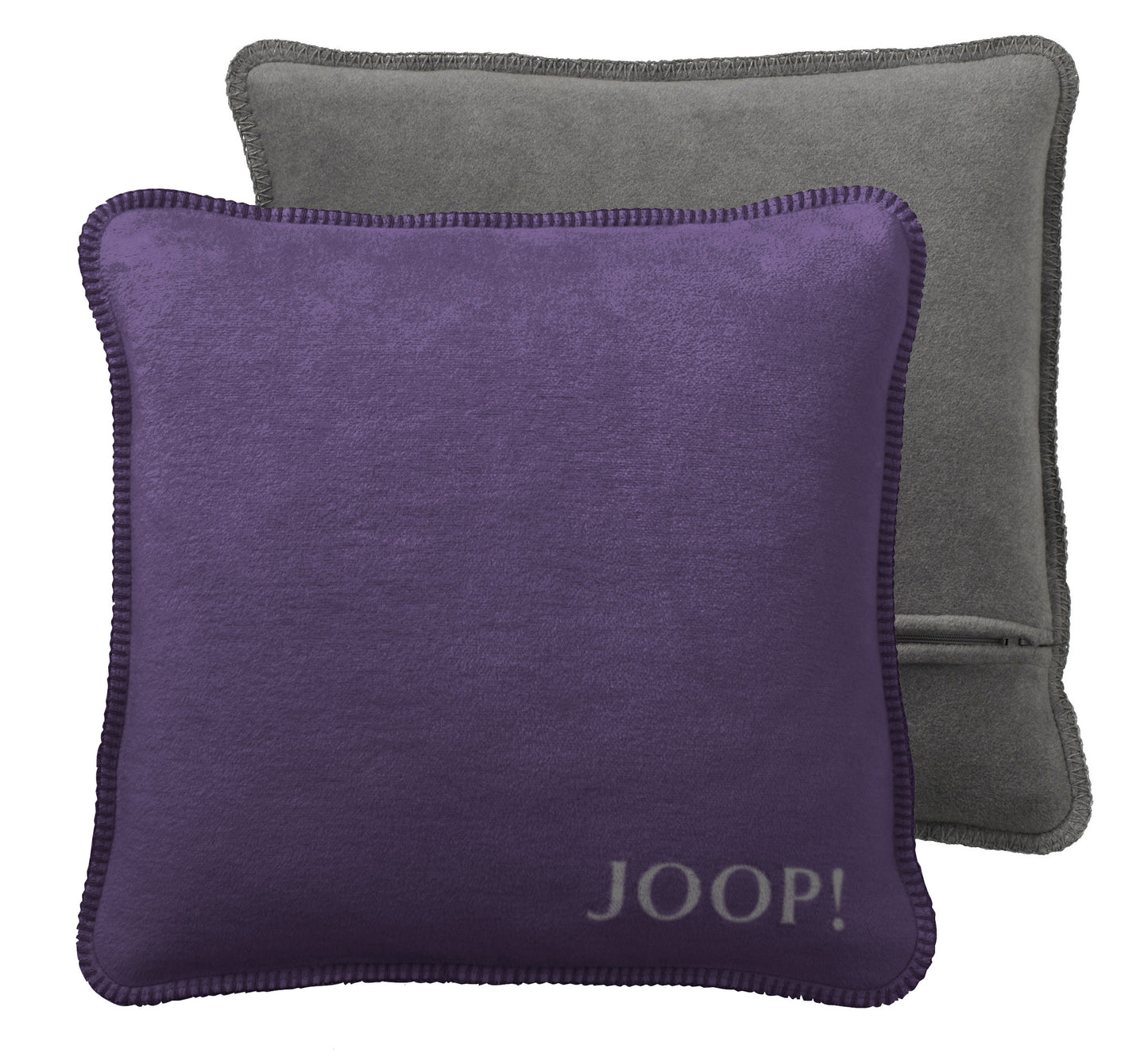 JOOP! Zierkissen Uni-Doubleface grau-anthrazit/violett-schiefer
